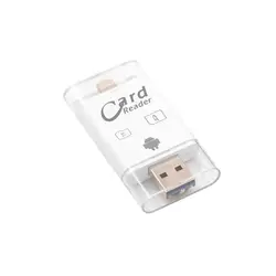 3 в 1 8Pin/Micro-USB/Usb 2,0 Устройство чтения карт памяти Sd Otg Micro-Sd/Sdxc/Sdhc Tf для IOS iPhone Android
