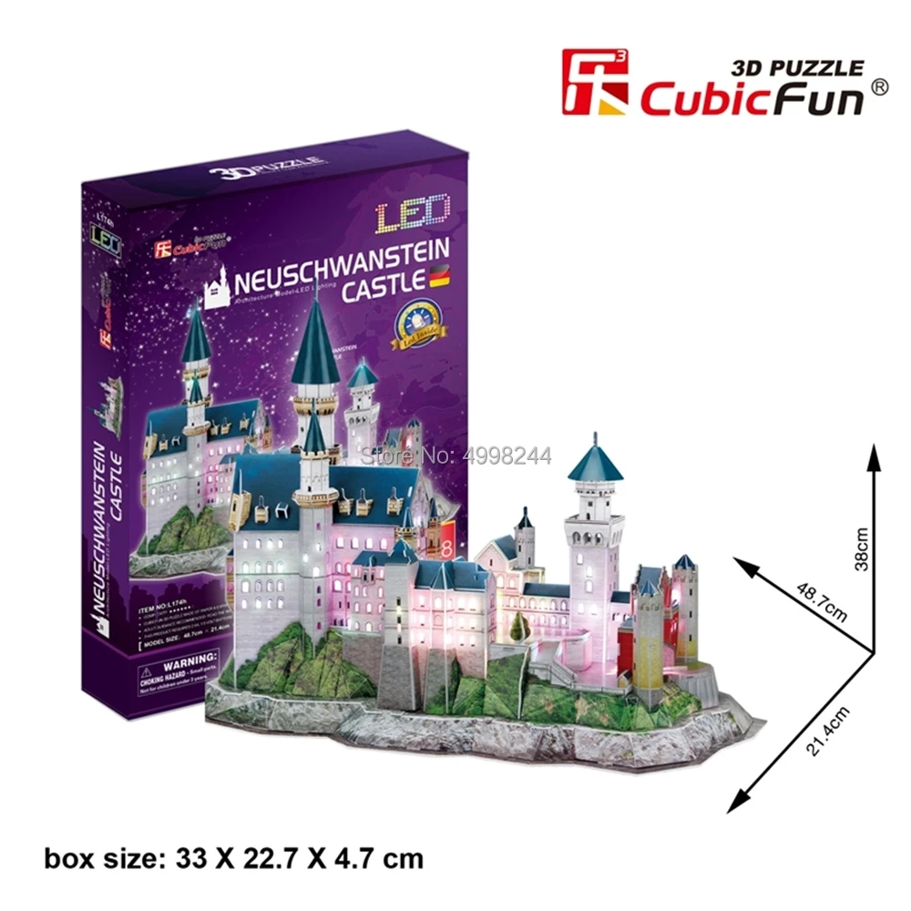 

Cubicfun L174H World Famous Architecture Germany Neuschwanstein Castle Model With Led 3D Puzzle