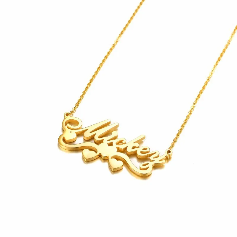 

Personalized Custom Stainless Steel Name Necklace Initial Nickname Name Plate Jewelry Gift for Her