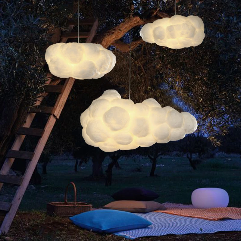 Современный белый подвесной светильник с плавающим облаком для спальни гостиной