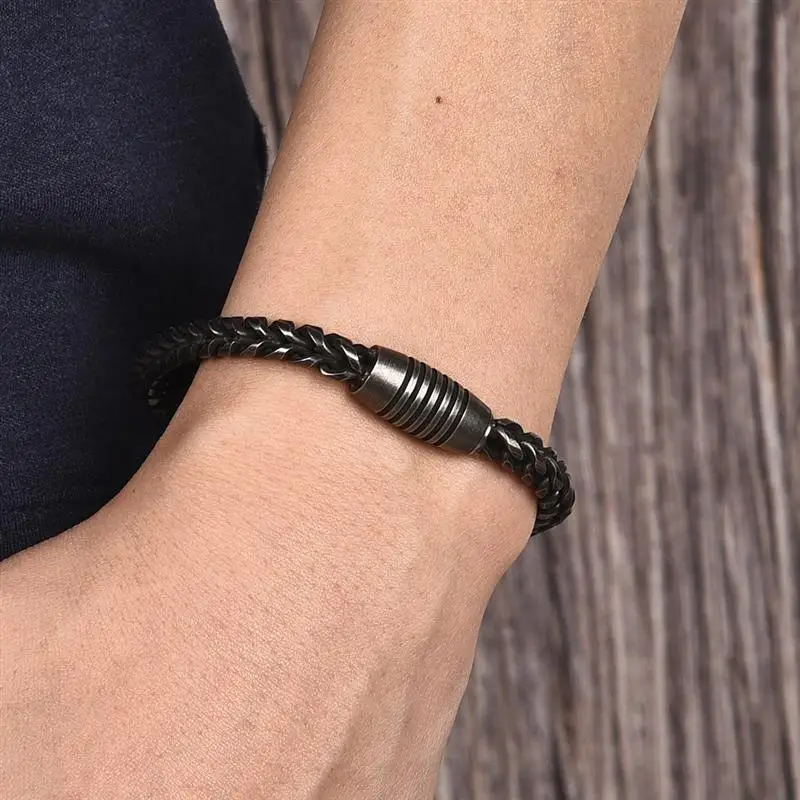 Jiayiqi Ретро пшеничный браслет из нержавеющей стали для мужчин, персональные магнитные застежки, цепочка, браслет, модные ювелирные изделия, 22 см