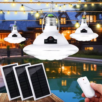 

1/2Piece Solar Power LED Lantern with Solar Panel & Remote Control 22LED Tent Camping Bulb for Hiking Fishing Emergency Lights