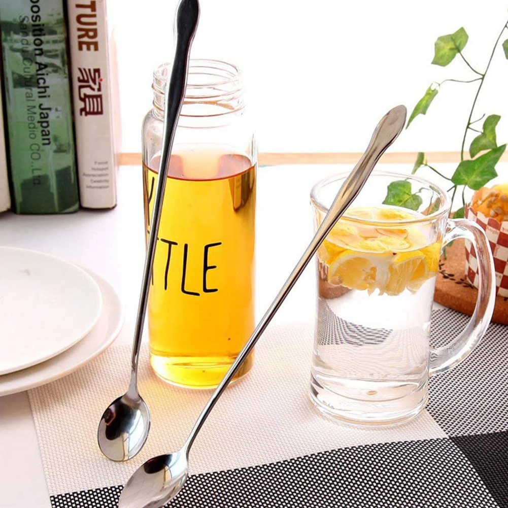 

1Pcs Coffee Tea Spoon Stainless Steel Long Handle Honey Spoon Tableware Mini Dessert Spoon Kitchen Accessories S3