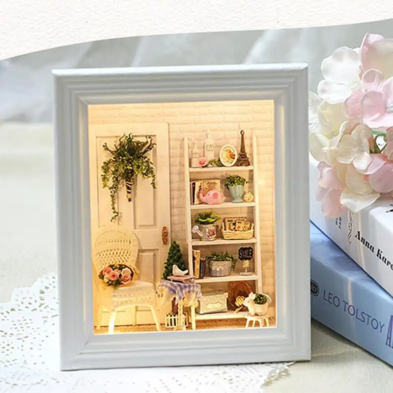 

DIY Wooden Dollhouse Miniaturas Toys Doll House Funny Frame Miniature with Furniture for Children Birthday New Year Gifts Toys