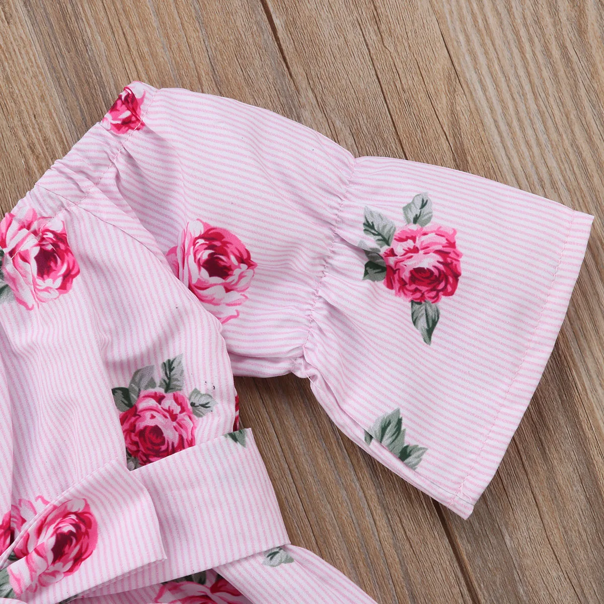 0-5T Princess Baby Girl Floral Print Romper Long Sleeve Jumper Sunsuit Set Holiday Children Clothes