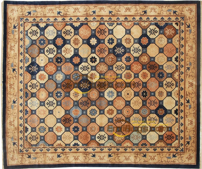 

Savonnerie Floral Trellis Design Thick And Plush Hand-knotted Rug Handmade French Chic Ethnic Style
