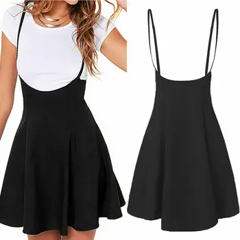 

Hot Sale Women Ladies Fashion Casual Elegant Summer Skirt Strappy Black Skirt Tunic Party Pleated Skirt Party Clubwear Plus Size