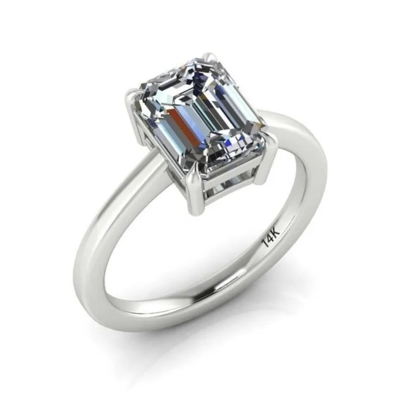 

Marriage Ring Moissan Four-Prong Shaped Ring size 5 6 7 8 9 10 11 12