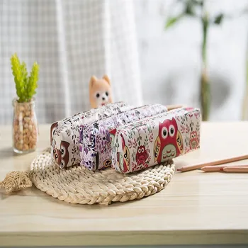 

1PC kawaii mini color student children canvas pen zipper pencil box case estojo estuche escolar