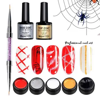 

5 Colos Nail Art Wire Drawing Gel Set Purple Crystal Painting Wire Drawing Seal Coat Set Gel Nail Polish