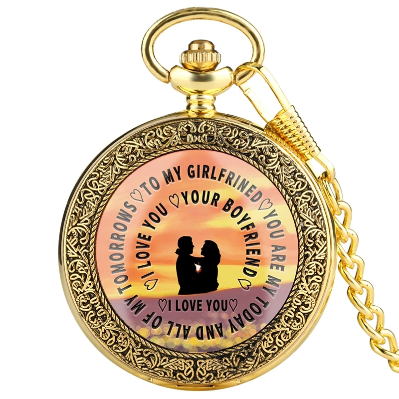 Top Gifts To My Girlfriend Boyfriend I Love You Pocket Chain Watch For My Soulmate Boyfriend Love Souvenir Valentines Gifts Pocket Fob Watches Aliexpress