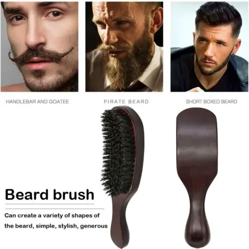 

Wood Handle Boar Bristle Cleaning Brush Hairdressing Men Beard Brush Anti Static Barber Hair Styling Comb Shaving Tools