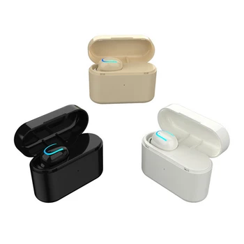 

Wireless Bluetooth Earphone Headset hidden invisible earpiece HiFi Stereo Earbuds With MIC Charging Box Case For iPhone Android