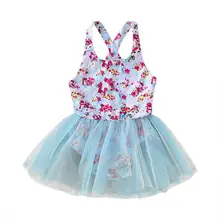 Милый слитный сетчатый купальник для маленьких девочек с цветочным принтом; летний цельный купальник