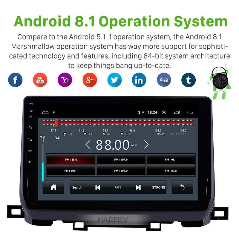 Harfey для KIA SportageR 2018 10 1 &quotAndroid 9 HD Touchsreen Bluetooth Авто радио GPS WIFI стерео Поддержка SWC 3G