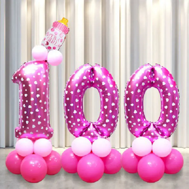 Vacclo 32 дюймов Золотой Серебряный номер воздушный шар из фольги гелиевые балоны воздушные шары бусины фигурки для дня рождения украшения для взрослых детей