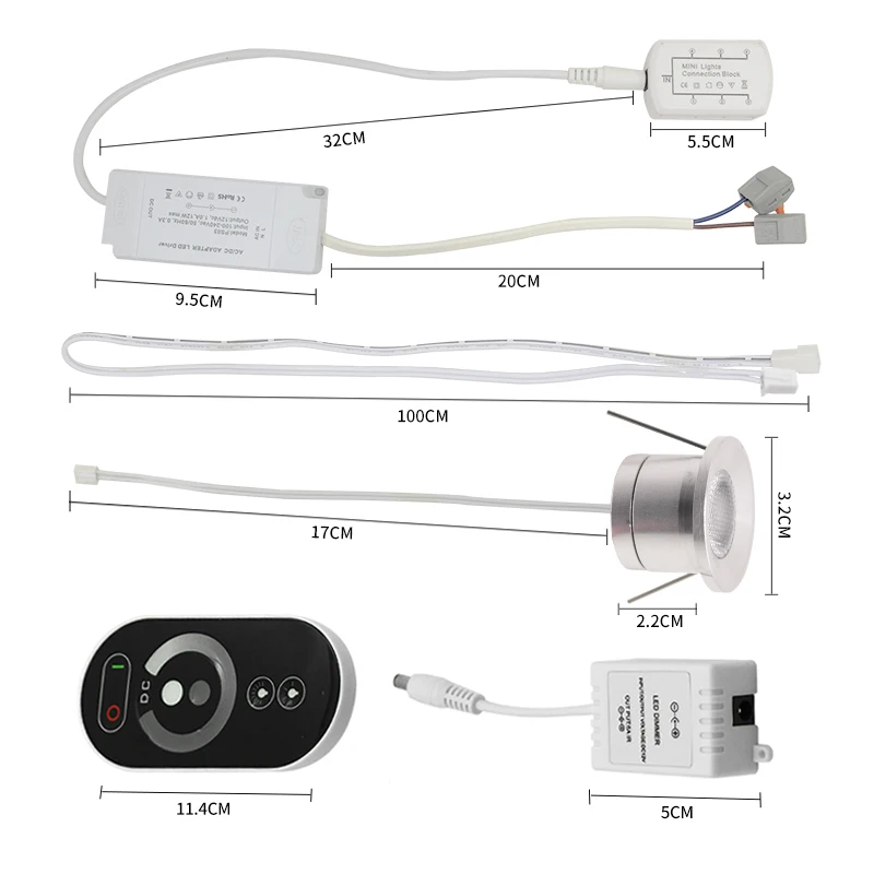 Точечный 6 шт./партия оконной рамы витрина барная стойка 110-220V маленький led-светильник 1W встраиваемые встроенный светодиодный выреза для 25 мм мини светодиодный светильник