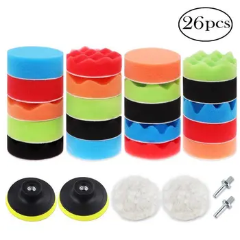 

31Pcs Sponge Polishing Waxing Buffing Pads Kit Compound Auto Car + Drill Adapter