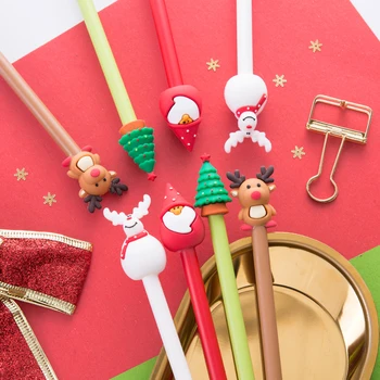 

10PCS Christmas Gift Cute Cartoon Neutral Pen Creative Student with A Bright and Fresh Girl Black Gel Pens