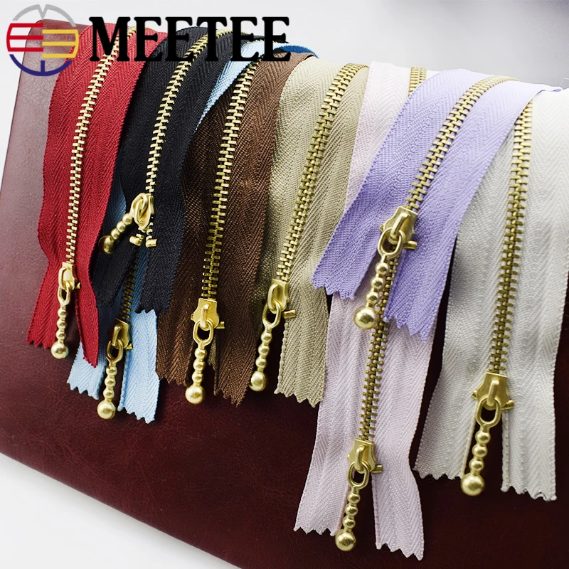 10PCS Meetee 3 golden zipper 20cm Colored metal zipper for Sewing