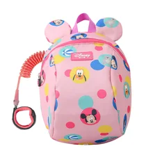 Рюкзак disney 2в1 для малышей с защитой от потери 1,8 м, соединитель на запястье, детский поводок, Сумка с поводками, школьный рюкзак с Микки и Минни