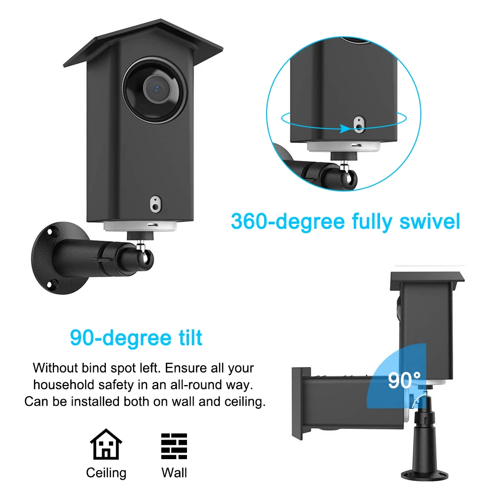 Настоящий водостойкий защитный чехол+ регулируемый металлический настенный кронштейн на 360 градусов для Wyze Cam Pan подходит для использования