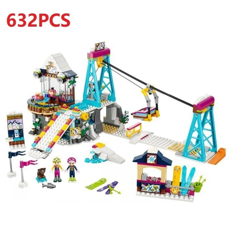 

632PCS Winter Sports Snow Resort Ski Lift For Girl Club Set Building Blocks Friends Compatible Legoing Friends Toys T045