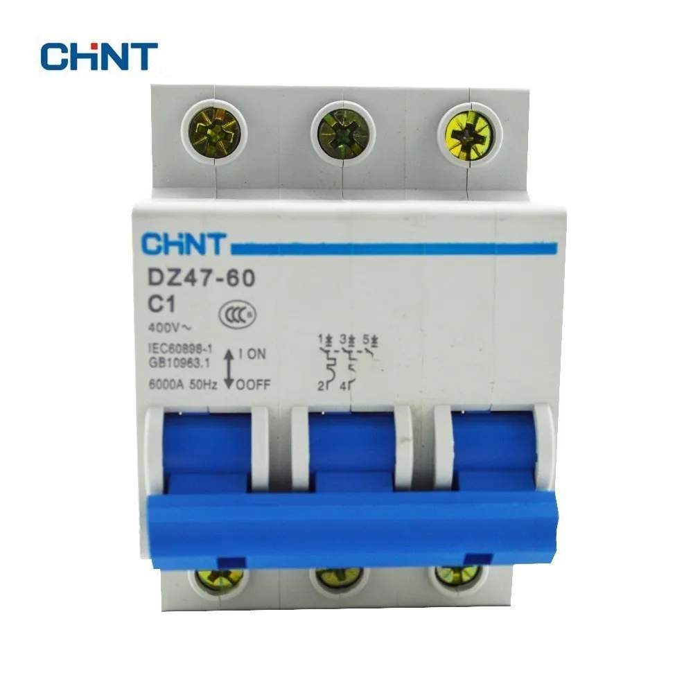 

CHINT Mini Circuit Breaker DZ47-60 3 Poles C Type C1 Household Air Switch Leakage Protector