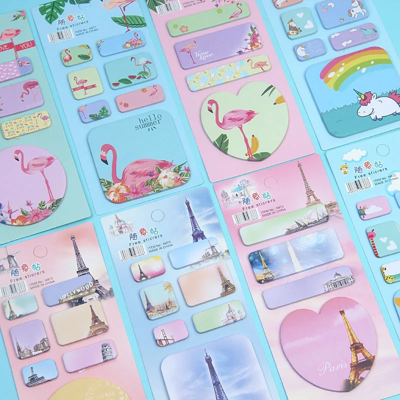 

Cute Unicorn Memo Pad Cartoon Flamingo Sticky Memo Pads Kawaii Writing Pad For Kids Gift Kawaii Stationery School Office Supply