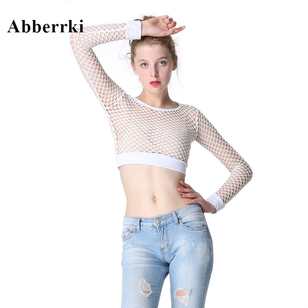 plus size fishnet crop top