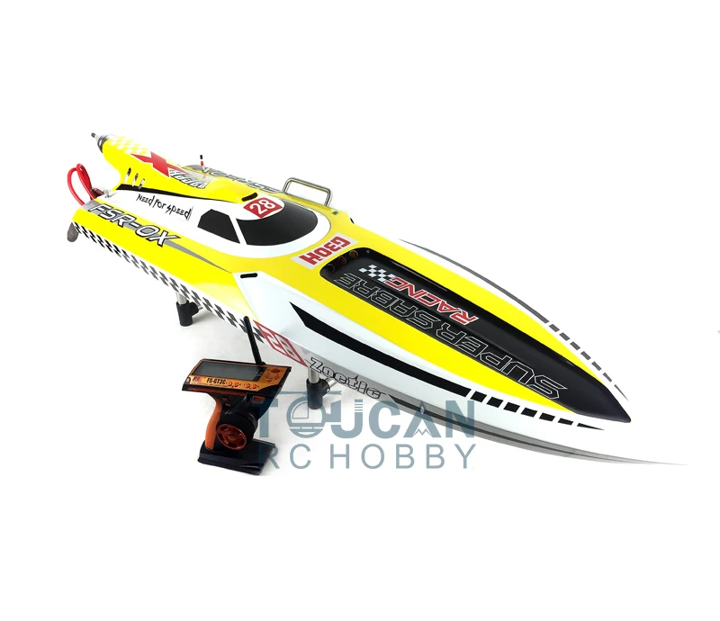 G30H ARTR-RC 54" 30CC Engine Gasoline Fiber Glass RC Racing Boat Radio System Servos Yellow THZH0054 3