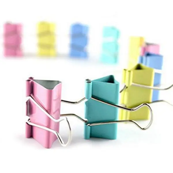 

Colorful Metal Binder Clips, Assorted Colors and size 19mm, 120 Clips