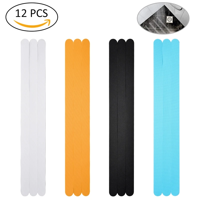 

12pcs 38x2cm Clear Waterproof Anti-slip Pad Bath Grip Stickers Flooring Safety Bath Tub Shower Strips Protection Tape Mat