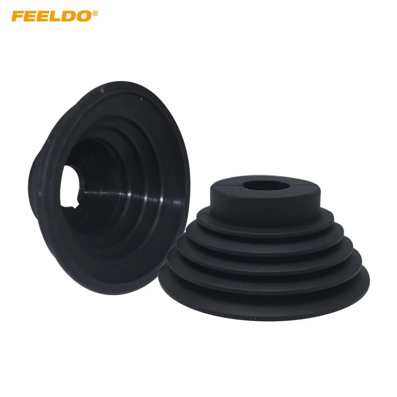 

FEELDO 2Pcs Universal Car HID LED Headlight Dustproof Cover Rubber Sealing Headlamp Cap Dia 70/78/88/100/110mm Waterproof