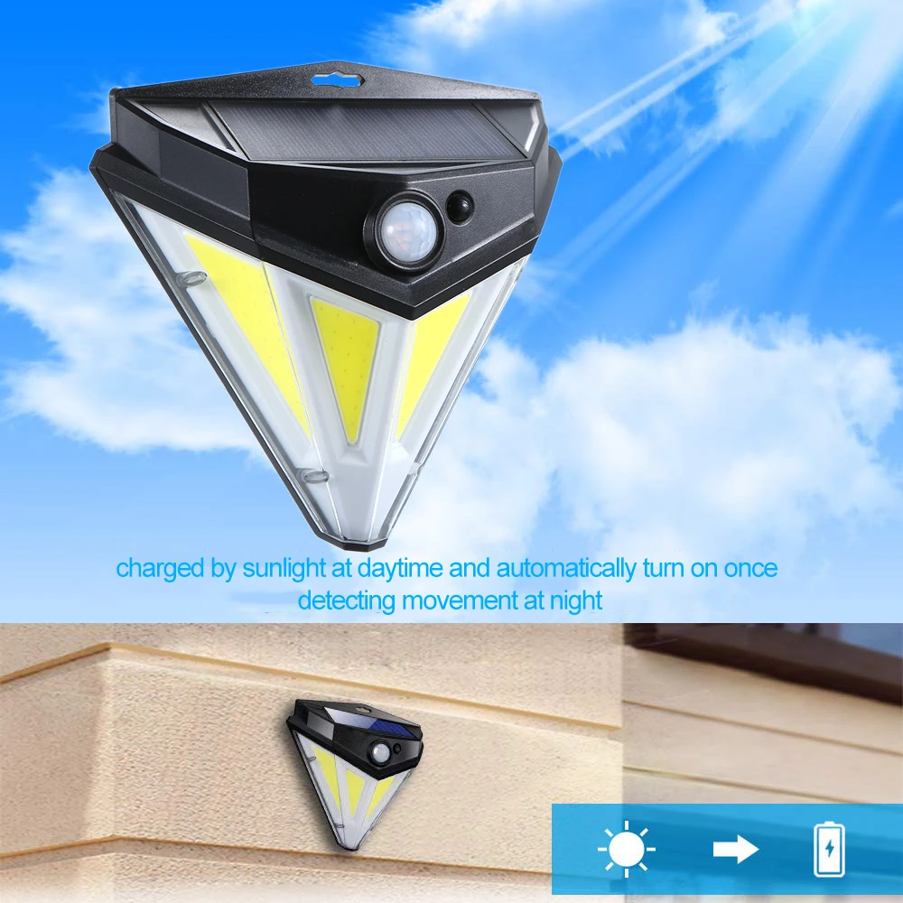 

solar lamp COB Light Source 84pcs LEDs Solar Powered Wall Lamp PIR Motion Sensor Lights Safety Light Lighting Garden Courtyard