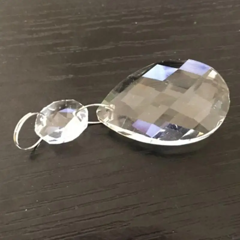 

10pcs/lot 50mm Bauhinia Clear Art Glass Drops Chandelier Pendant Lamp Hanging Prisms Multi Faceted Beads Home X'mas Decor