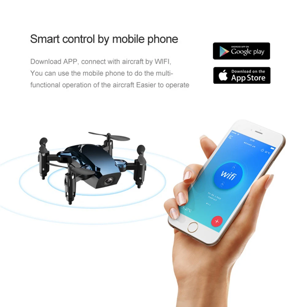 RC Quadrocopter Pocket Dron With 2mp HD Camera Foldable Drone With Gravity Sensor VS H31 S9 S9W S9HW Drone