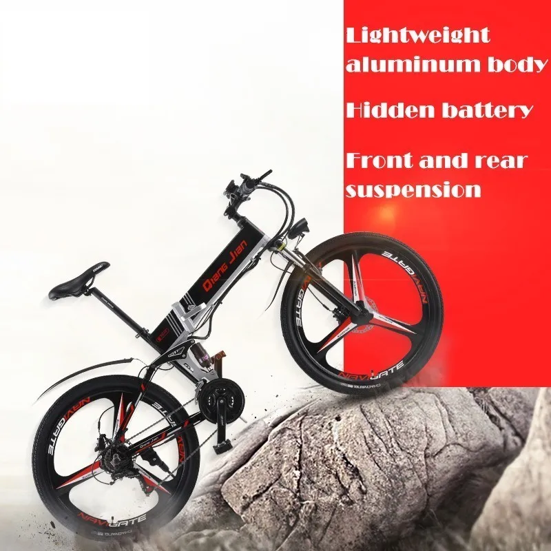 Cheap Motor Portable Electric Bicycle With 26 "2019 New Built-in Lithium Battery Electric Bicycle, Folding Electric Bike Off Road 4