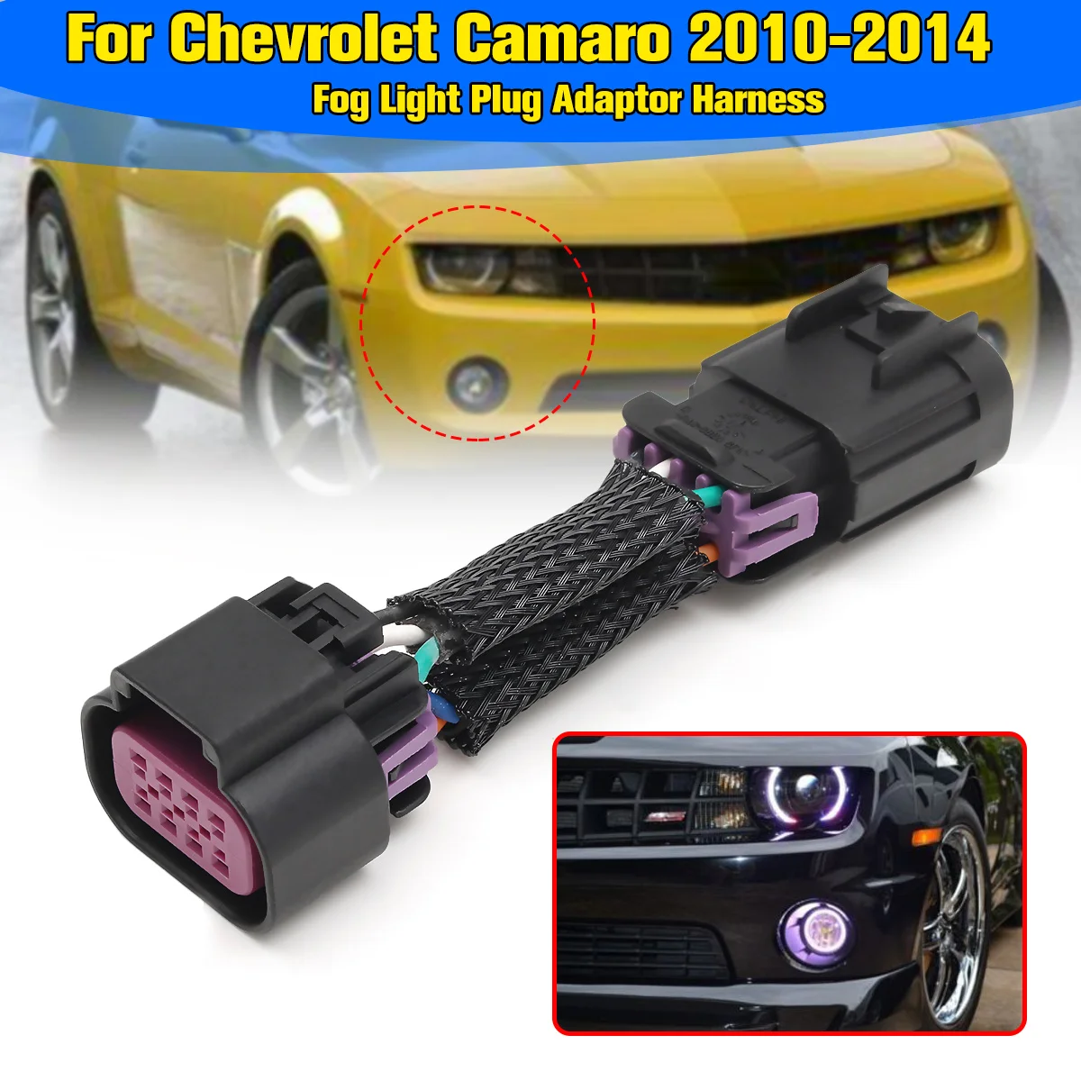 

DRL Daytime Running/Fog Light Plug Adaptor Harness For Chevrolet for Camaro 2010 2011 2012-2014 Harness Wiring Cable Base/Socket