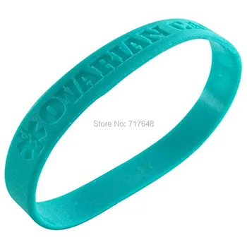 

100pcs Medical Alert Ovarian Cancer wristband silicone bracelets free shipping by epacket A