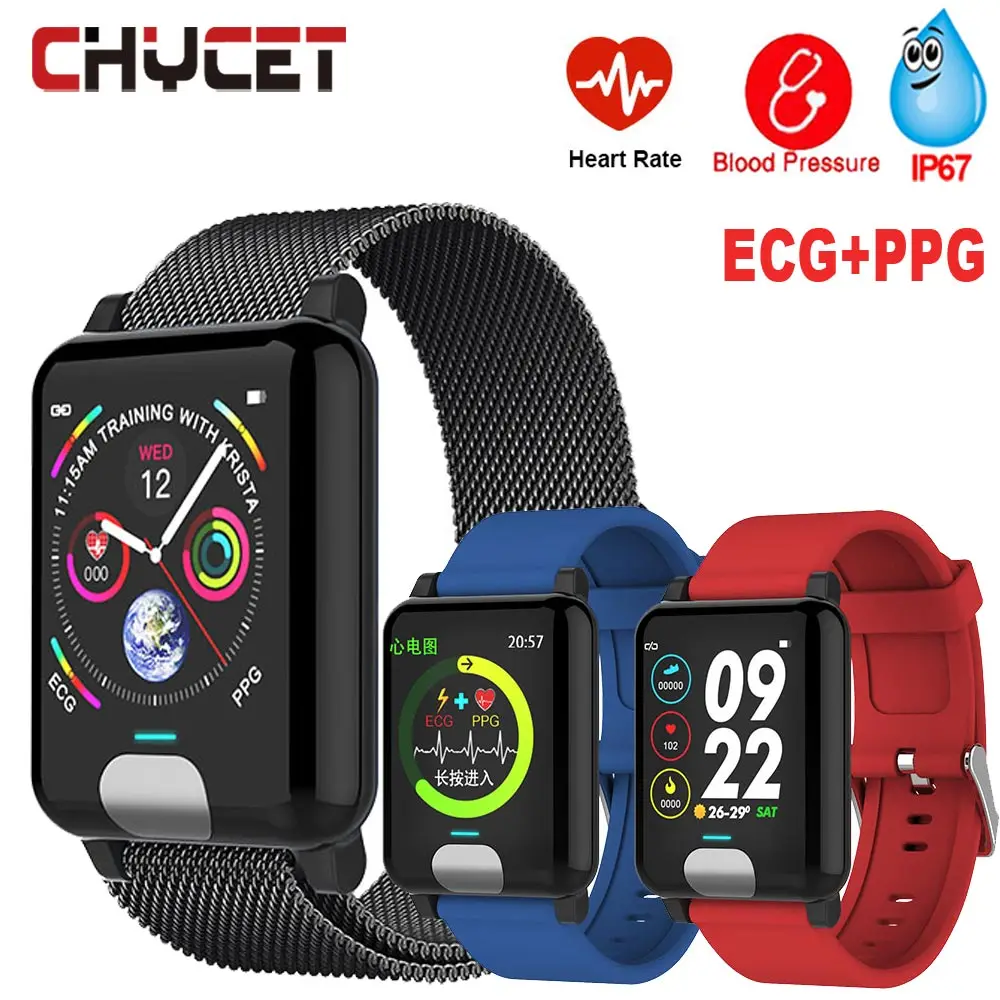 

Smart Bracelet Blood Pressure ECG PPG Fitness Tracker Watch Waterproof IP67 Heart Rate Monitor Activity Tracker For Women Men