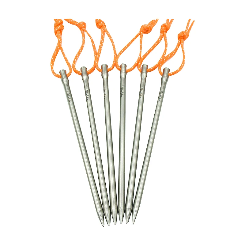 

6Pcs Tito Titanium Alloy Tent Peg Titanium Spike Outdoor Camping Accessory Tent Stake Diameter 5.0Mm Tent Accessory Nail Titan