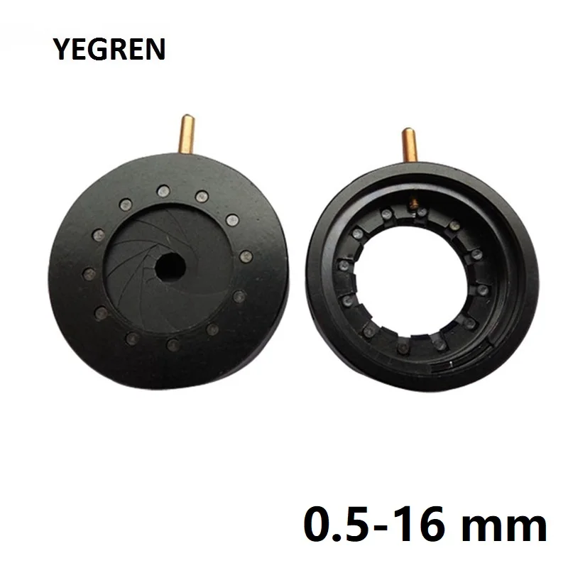 

Adjustable 0.5-16 mm Aperture Diameter Microscope Zoom Iris Diaphragm Aperture Condenser for Camera CCTV Lens 12 Blades
