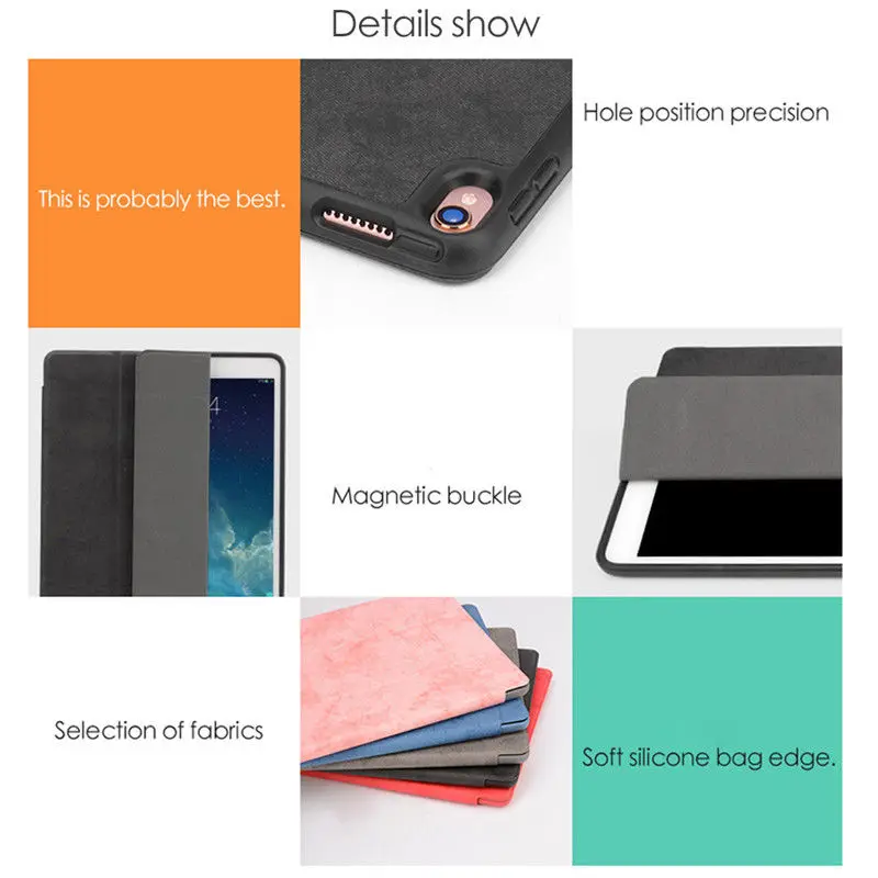 Для iPad 9 7 2017 2018 ультра тонкий легкий Smart Cover Защитный флип чехол с Apple Pencil держатель