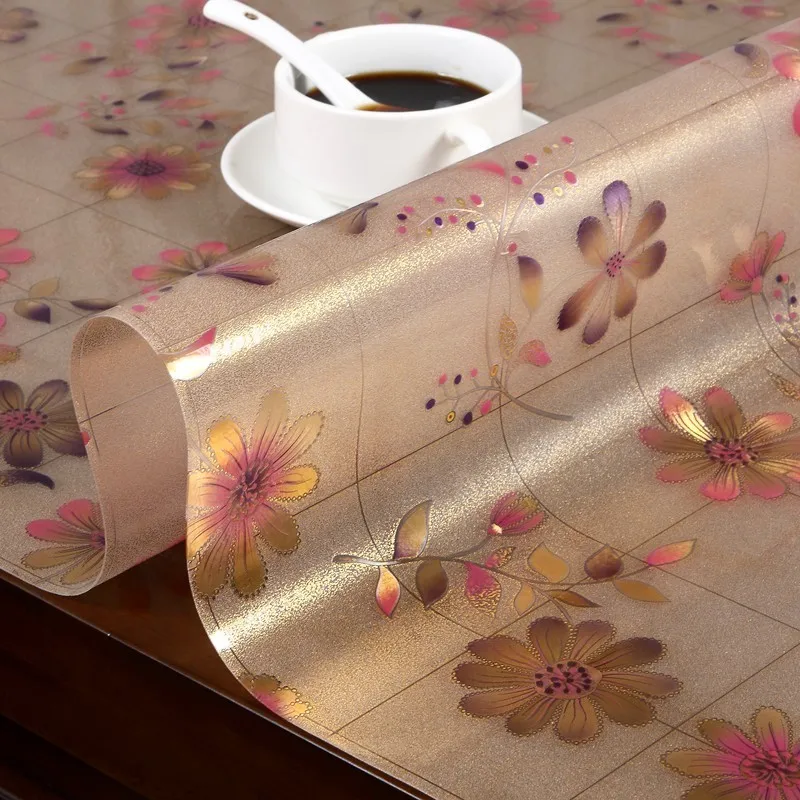 LDAJMW PVC Waterproof Tablecloth Tablecloth Floor Mat With Pattern Kitchen Table Cover Tarpaulin Soft Glass Tablecloth 1.0 Mm