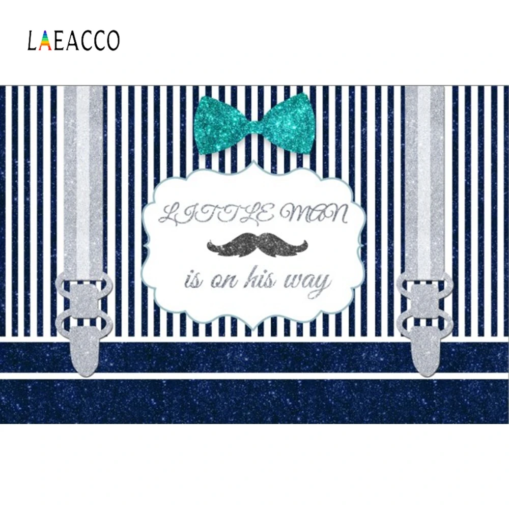 

Laeacco Baby Boy Birthday Strap Bow Little Man Backdrop Party Photography Background Photographic Backdrops For Photo Studio