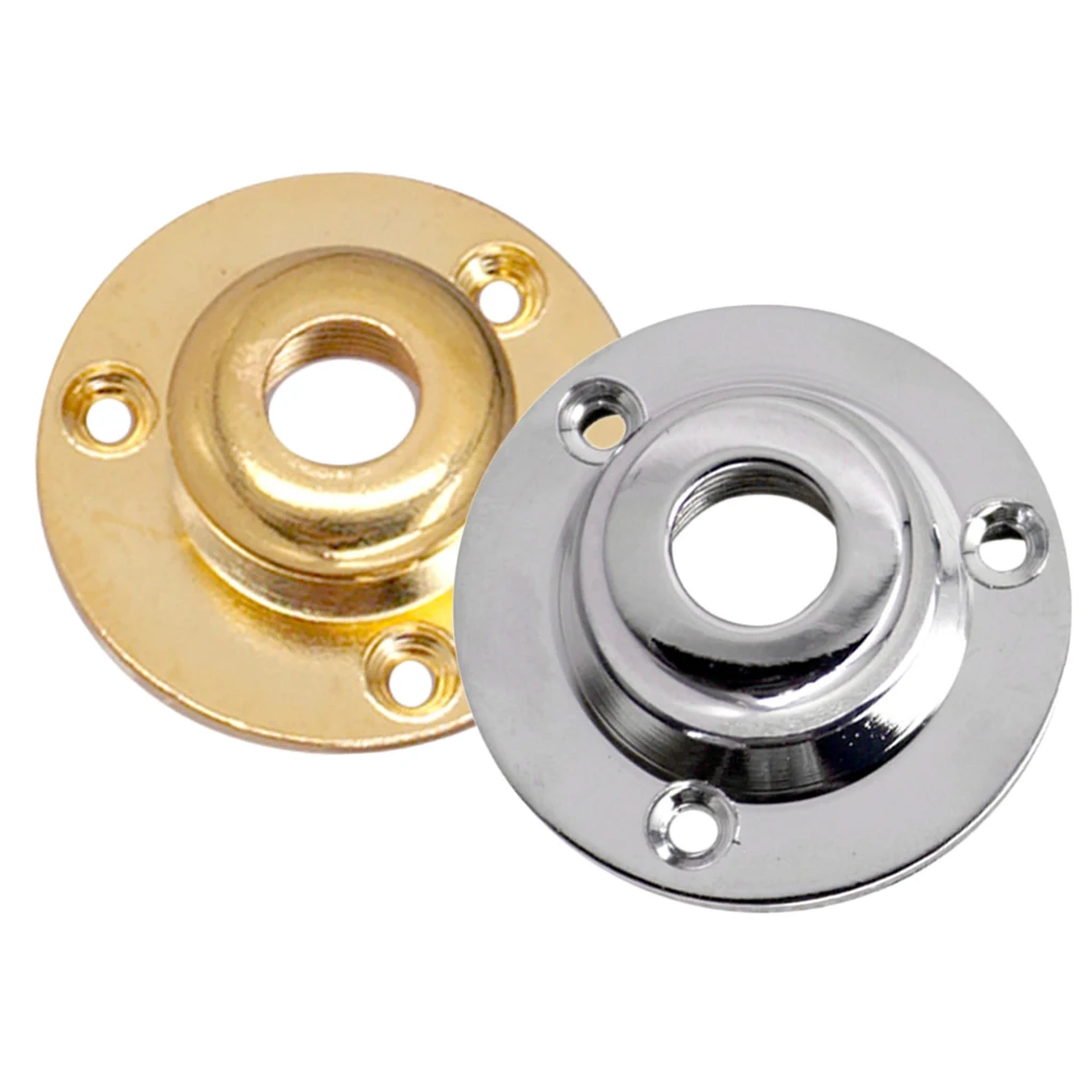 

General Round Metal Guitar Bass Output Jack Plate Strap Pin Silver or Gold