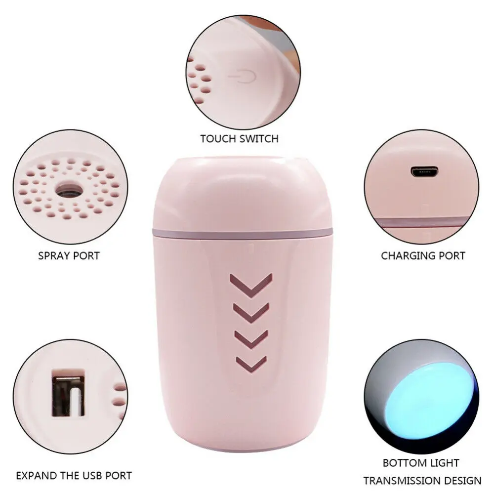 

High Quality 200ML Ultrasonic Air Humidifier Aroma Essential Oil Diffuser for Home Car USB Fogger Mist Maker with LED Night Lamp