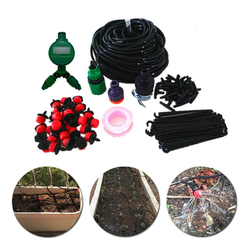 

Home Gardening 15m 20 Water Dropper Timing Drip Irrigation Kit DIY Family Set