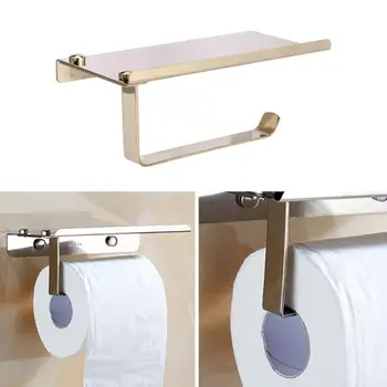 

Bathroom Toilet Paper Holders Wall Mounted Paper Towel Rack Stainless Steel Bathroom Tissue Holder Shelf Organizer Storage Racks